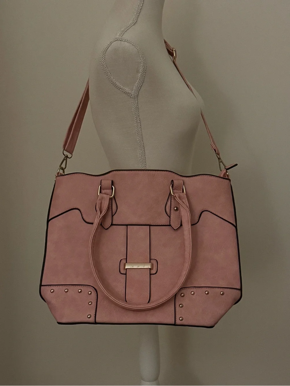 Blush Pink Structured Tote Bag - Women